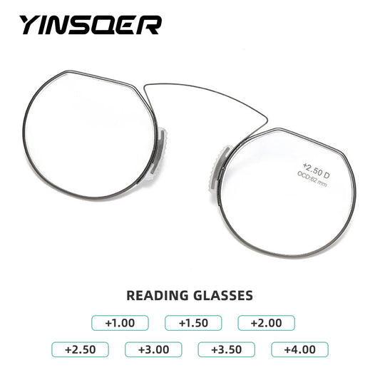 Clip-On Nose Reading Glasses – Anti-Blue Light Presbyopic Eyewear for Men & Women, 1.5 Magnification
