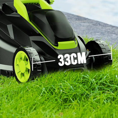 Deli 13" Cordless Electric Lawn Mower – 2-in-1 Lightweight Brushless Mower with 21V 4.0Ah Battery & Charger