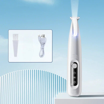 Type-C Dog Paw Trimmer - Waterproof Pet Hair Clippers with LED Light & Display, 18mm Wide Blade Grooming Tool
