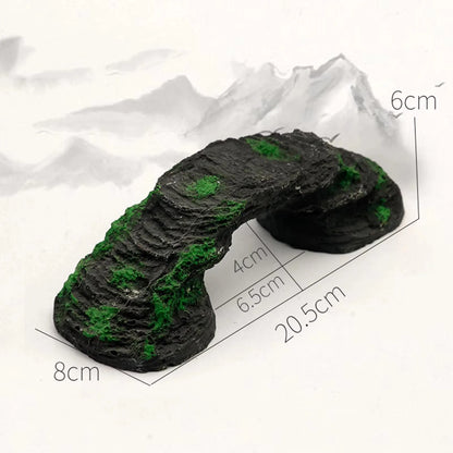 Fish Tank Resin Bridge Decoration — Artificial Aquarium Landscape Ornament & Cave Accessory for Aquatic Pets