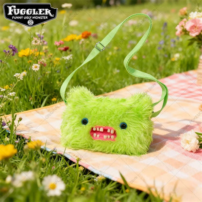 Original Fuggler Ugly Teeth Monster Plush Crossbody Bag – Kawaii Screech Mr. Buttons Shoulder Doll Gift