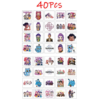 20pcs Cartoon K-Pop Demon Hunters Rumi Temporary Tattoo Stickers – Fun Party Gift Set