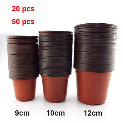 Plastic Flower Pot Grow Box with Fall-Resistant Tray – Nursery & Transplant Pots for Home Garden Plants