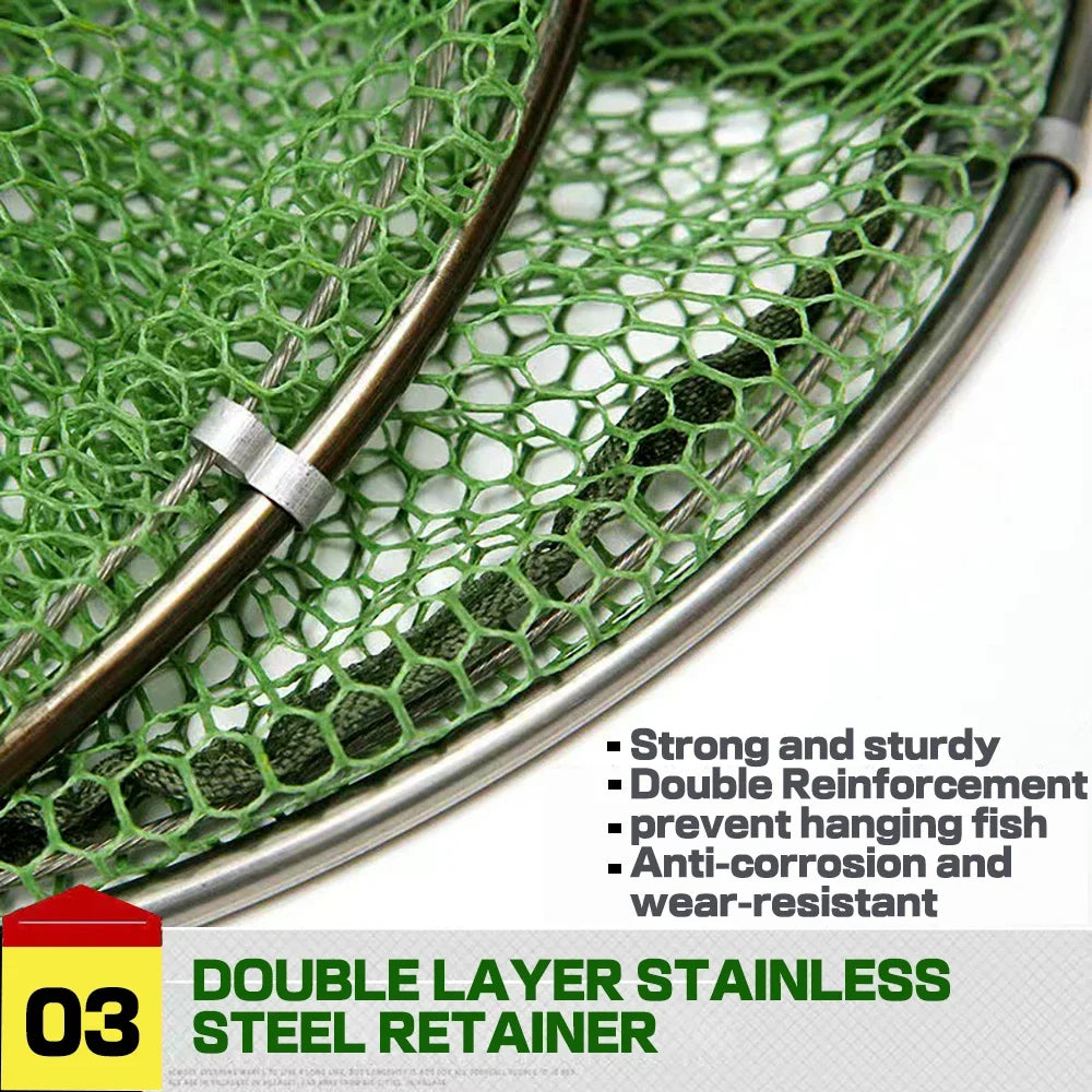 Folding Fishing Net 1.7m-3m – Large Shrimp, Carp & Crab Trap Creel for Surfcasting Accessories