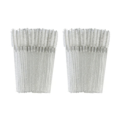 ANNAFRIS 50pcs Disposable Eyelash & Eyebrow Brushes — Soft Crystal Lash Extension Mascara Wands Makeup Tools