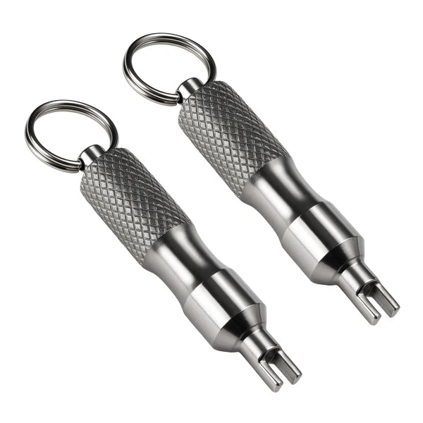 Universal Stainless Steel Tire Repair Screwdriver & Valve Wrench with Key Ring – Car & Motorcycle Tire Repair Tool