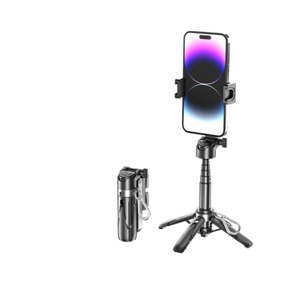 Newly Upgraded Mini Bluetooth Selfie Stick – Portable Telescopic Multifunctional Tripod for Phone