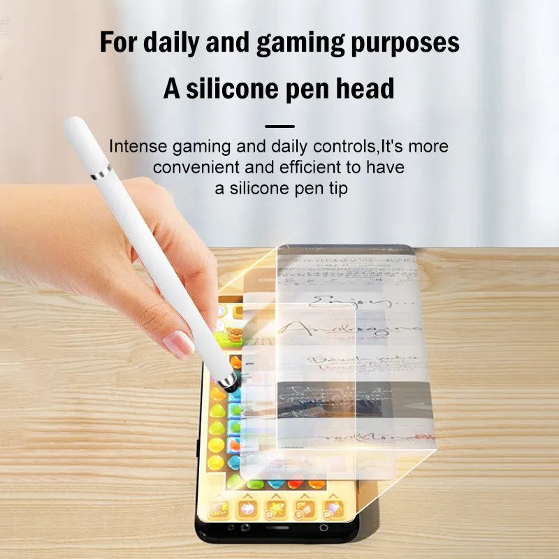Dual-Head Capacitive Pen: Disc & Silicone Head Stylus for Painting, Office Work, Mobile Phones & Tablets - Retouching Dual-Purpose Capacitive Pen