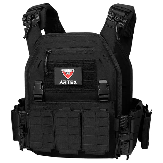 New 6094 Combat Vest – Quick Detachable Light Laser Cut Tactical Gear, Black Airsoft Carrier for Combat Equipment