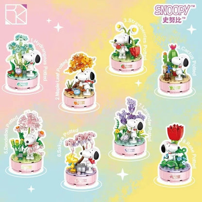 Genuine Snoopy Blind Box Puzzle — Cartoon Scene Building Block Ornaments for Children, Assembled Gift Toy