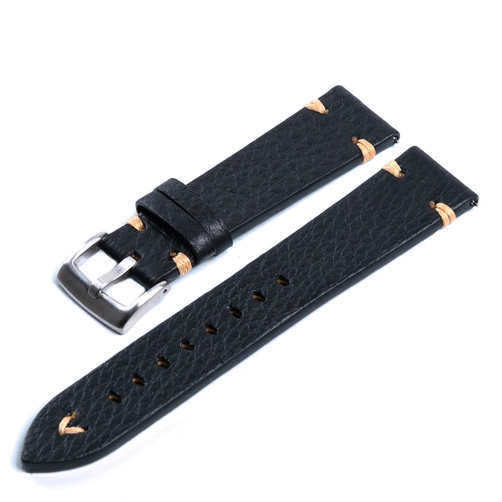Genuine Leather Watch Straps - Vintage Italian Distressed Smart Watch Bands 20mm & 22mm for Men