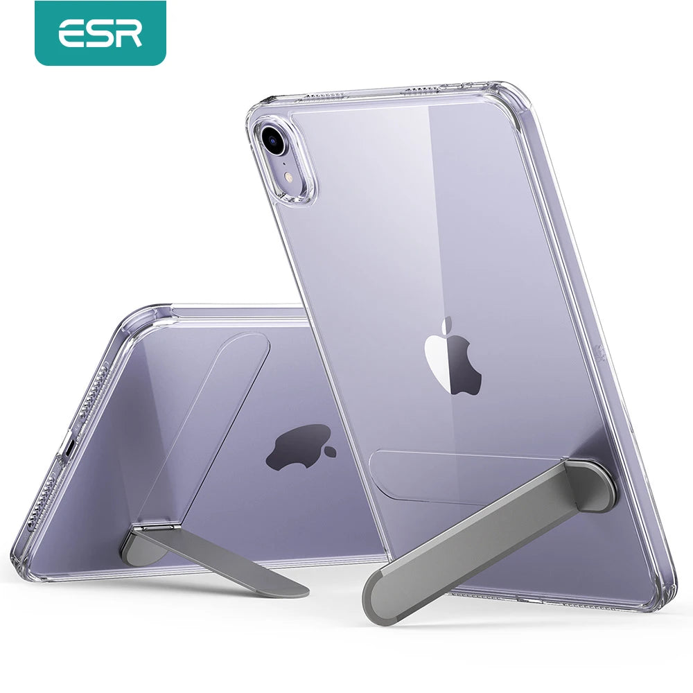 ESR Kickstand Case for iPad Mini 6/7 – Hybrid Protection Clear Back Cover with Stand & Pencil Support