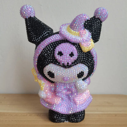Hot Sale DIY Anime Piggy Bank – Cartoon Melody & Hello Kitty Diamond Stick Figurine Model Gift Statue Doll