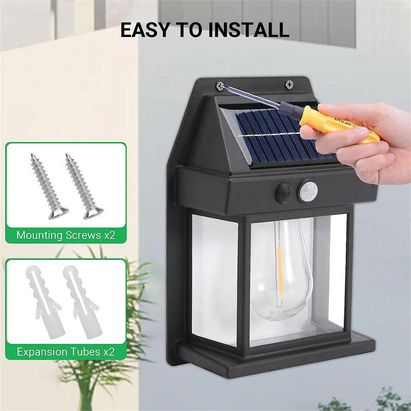 Solar Wall Lights – Outdoor Waterproof Wireless Motion Sensor Security Lamps, Dusk to Dawn Lighting for Garden, Available in 1-8 PCS