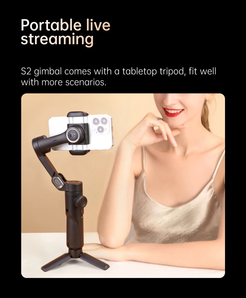 AOCHUAN 3-Axis Handheld Gimbal Stabilizer – SmartXE for iPhone & Android with AI Face Tracking for TikTok & Vlog