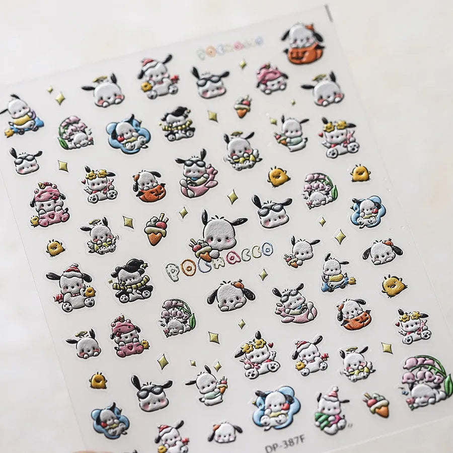 Cute Snoopy 5D Nail Stickers – Cartoon Anime Nail Art Decoration