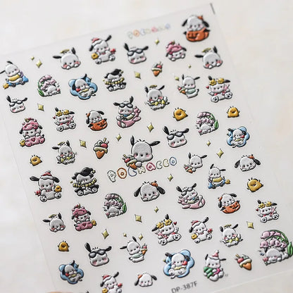 Cute Snoopy 5D Nail Stickers – Cartoon Anime Nail Art Decoration