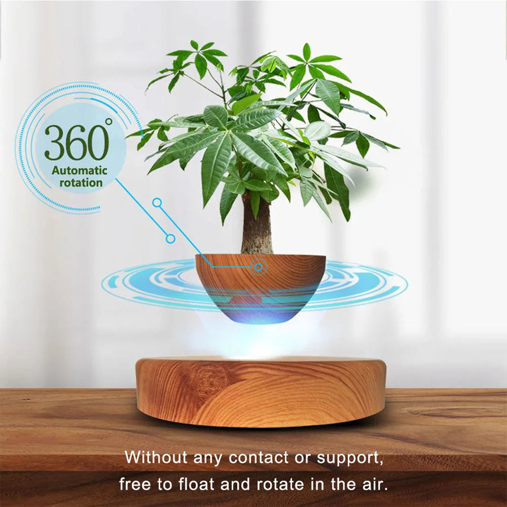 Levitating Air Bonsai Pot – Magnetic Floating Rotating Planter for Home Décor (Without Plants)