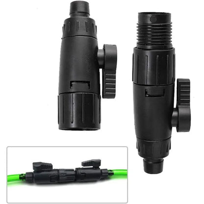 12mm/16mm Double Tap Quick Release Aquarium Valve — No-Leak Water Flow Control & Filter Connector