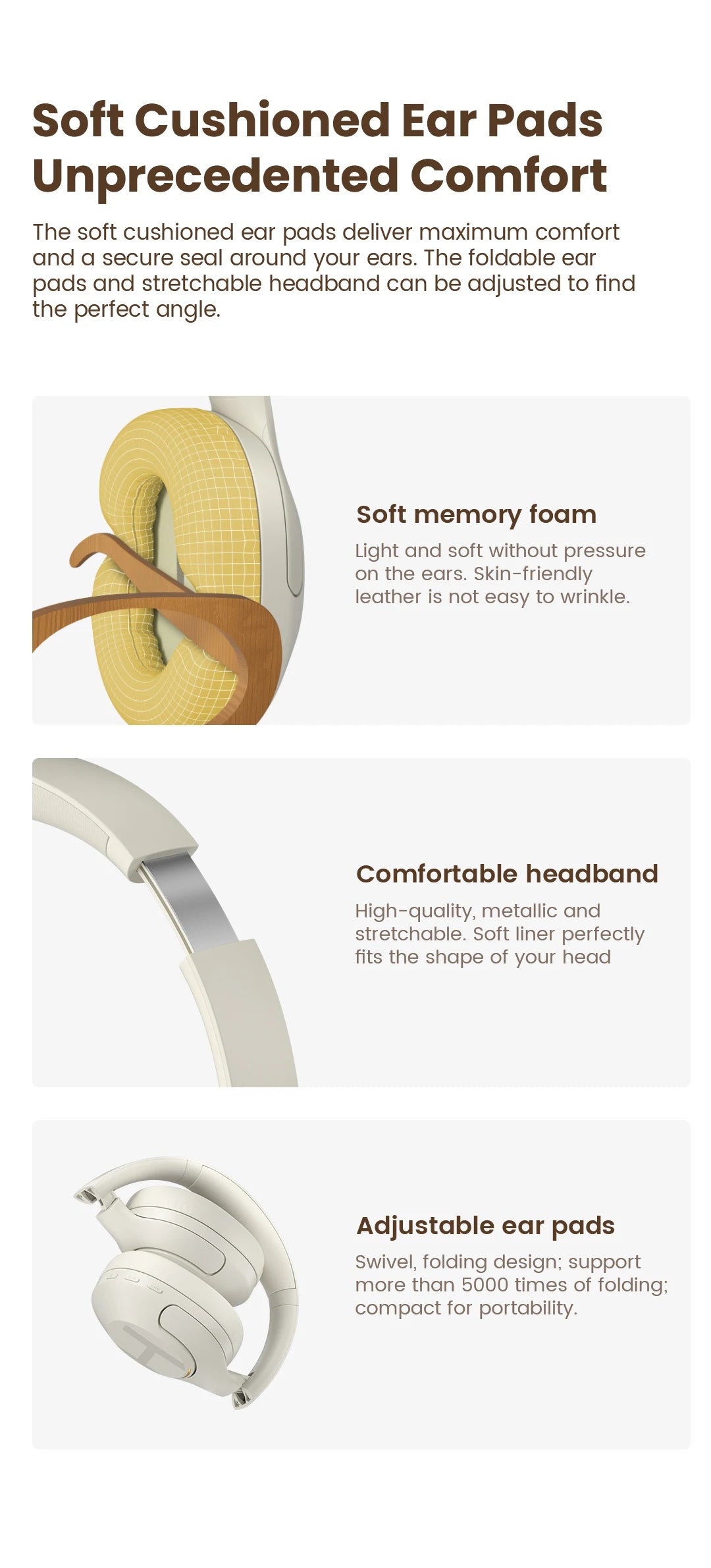 HAYLOU S35 ANC Wireless Headphones - Over-Ear Bluetooth 5.2, 42dB Active Noise Cancelling, 60-Hour Battery, 40mm Dynamic Driver