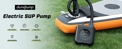 SUP Inflatable Pump — Rechargeable 20PSI Pump for PVC Kayaks, Kite Wings & Stand Up Paddle Boards
