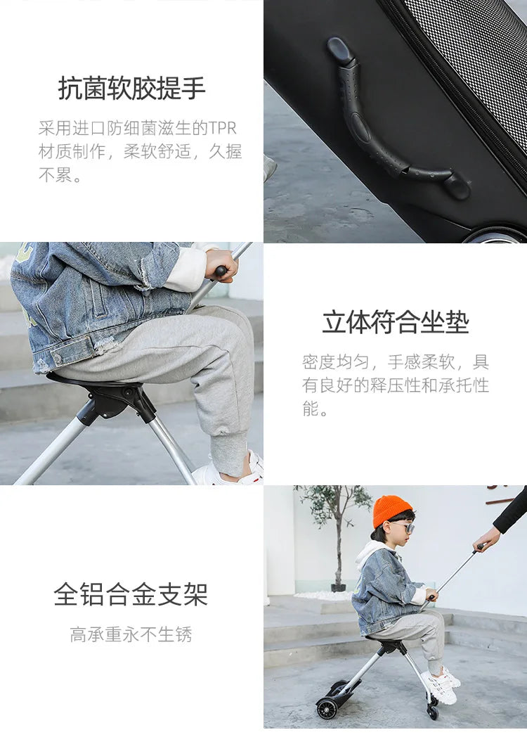 Formsio Kids Scooter Suitcase – Ride-On Rolling Carry-On Luggage Box for Babies, Sit & Go Trolley Travel Bag