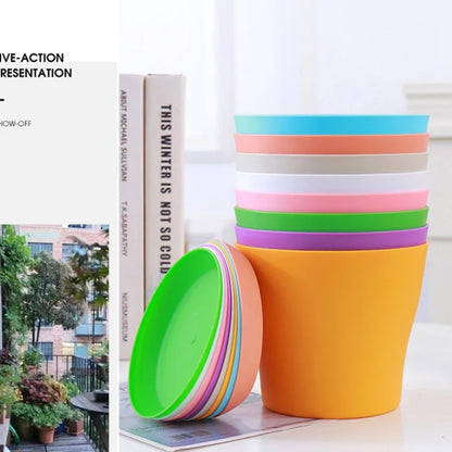 Candy-Colored Round Flower Pots - Versatile Succulent Planters for Home, Office, and Outdoor Decoration in 5 Sizes