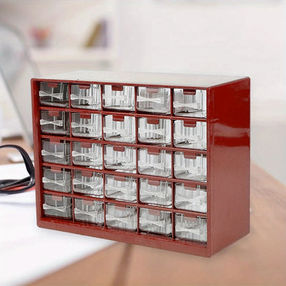 25 Multi-grid Drawer Parts Box | Wall-mounted Screw Classification Component Box | Tool Case for Electronic Components | Storage Toolbox