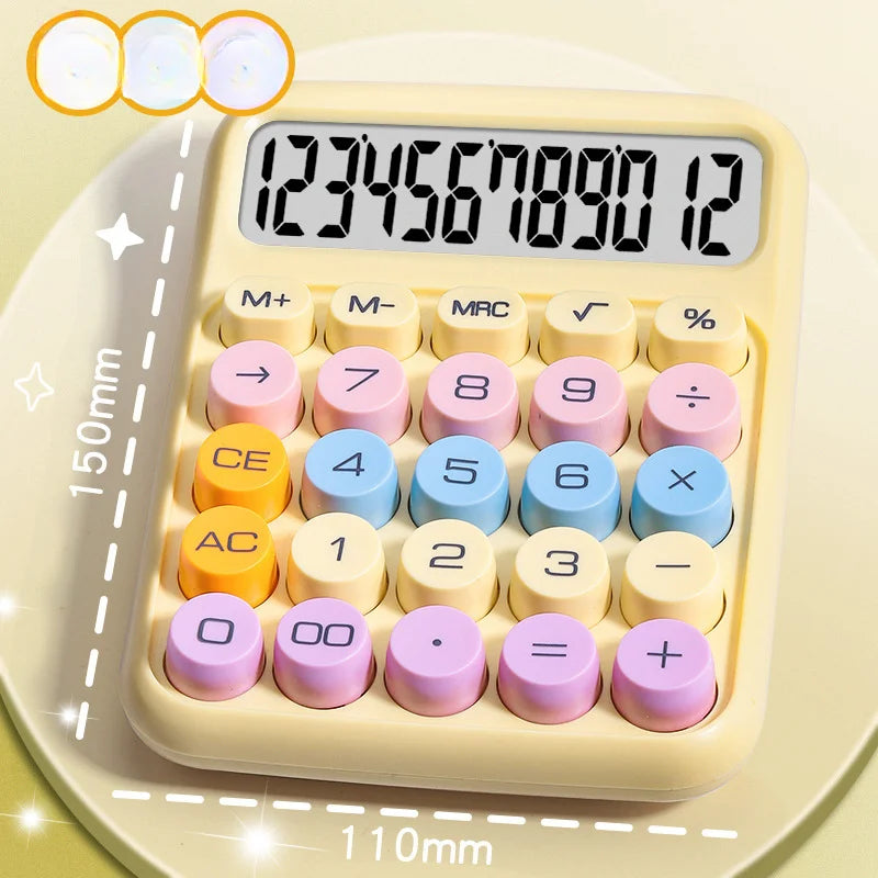 Dopamine 12 Digit Desktop Calculator - Mechanical Keyboard Style, Portable Mini Calculator for Home, School & Office Use