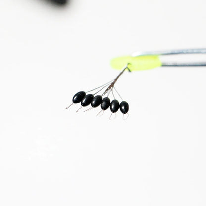 60pcs Rubber Space Bean Fishing Stoppers – 10-Group Oval Float Stopper Set for Carp & Fly Fishing