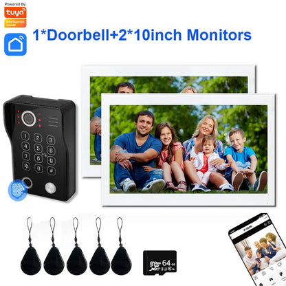 Fingerprint 5-in-1 WiFi Video Doorbell — Tuya Smart 1080P Touch Intercom System for Home Security