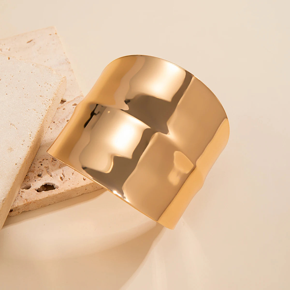 Salircon Gothic Asymmetric Wide Cuff Bracelet – Open Punk Aesthetic, Adjustable Women’s Fashion Statement Jewelry for Parties