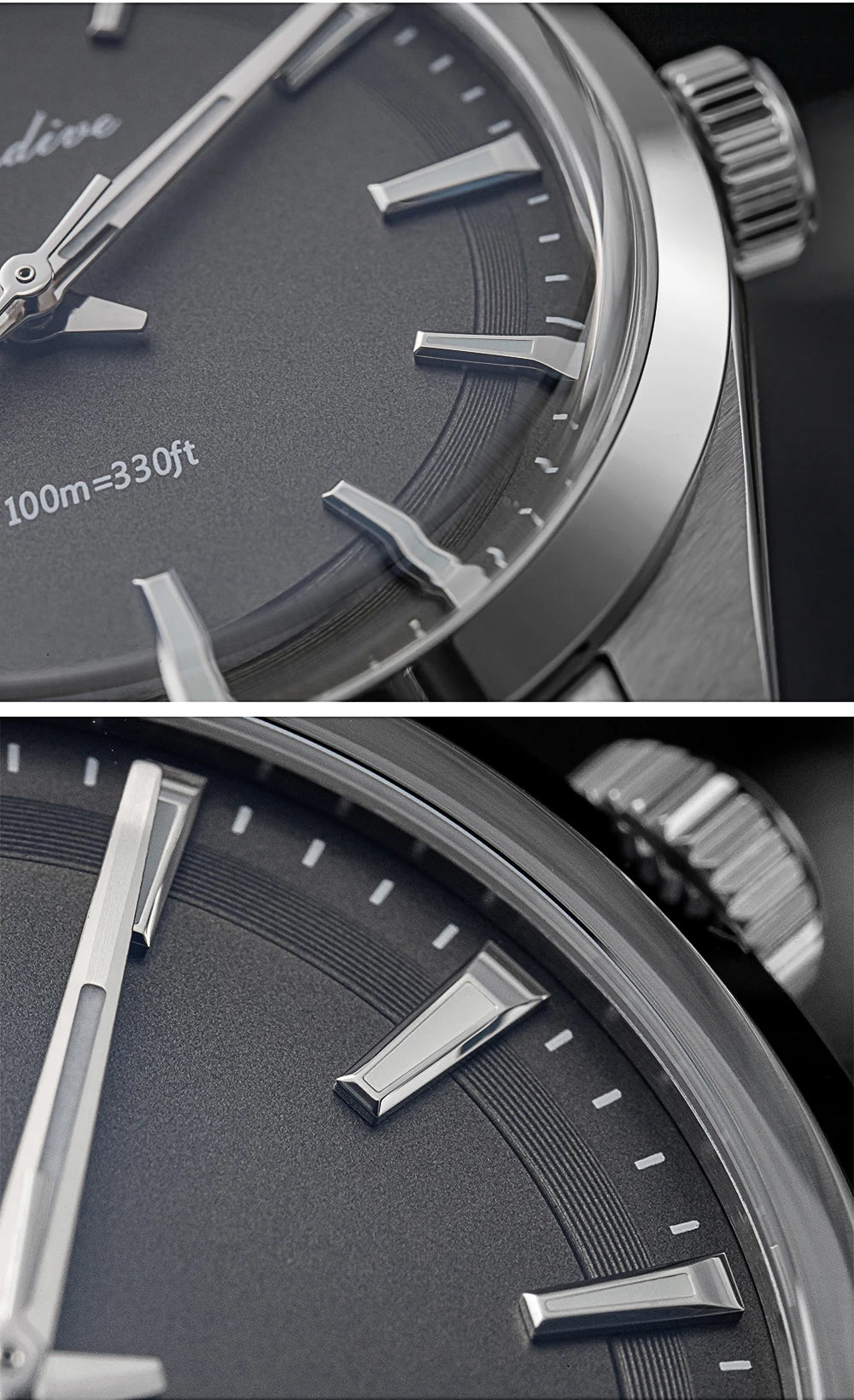 ADDIESDIVE Men's Luxury Quartz Watch – VH31, 100m Waterproof, Green AR Coating, Luminous, 316L Stainless Steel, 36mm