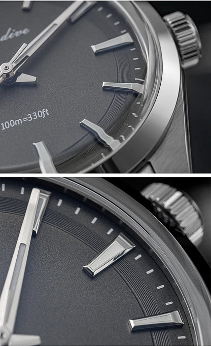 ADDIESDIVE Men's Luxury Quartz Watch – VH31, 100m Waterproof, Green AR Coating, Luminous, 316L Stainless Steel, 36mm