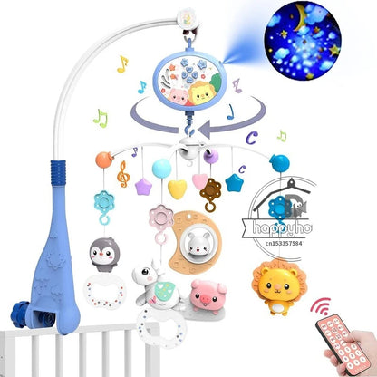 Baby Crib Mobile with Music, Lights, and Projection - Remote Control Toys for Newborns 0-6 Months