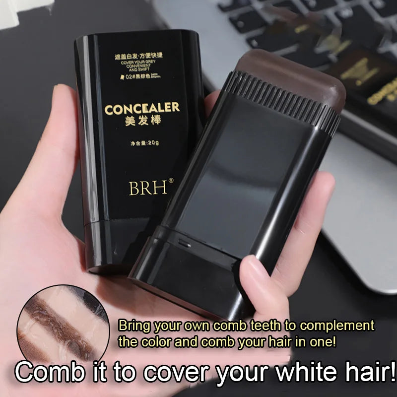 3-Color Hair Dye Stick – Disposable Gray Hair Covering for Roots, No Color Loss