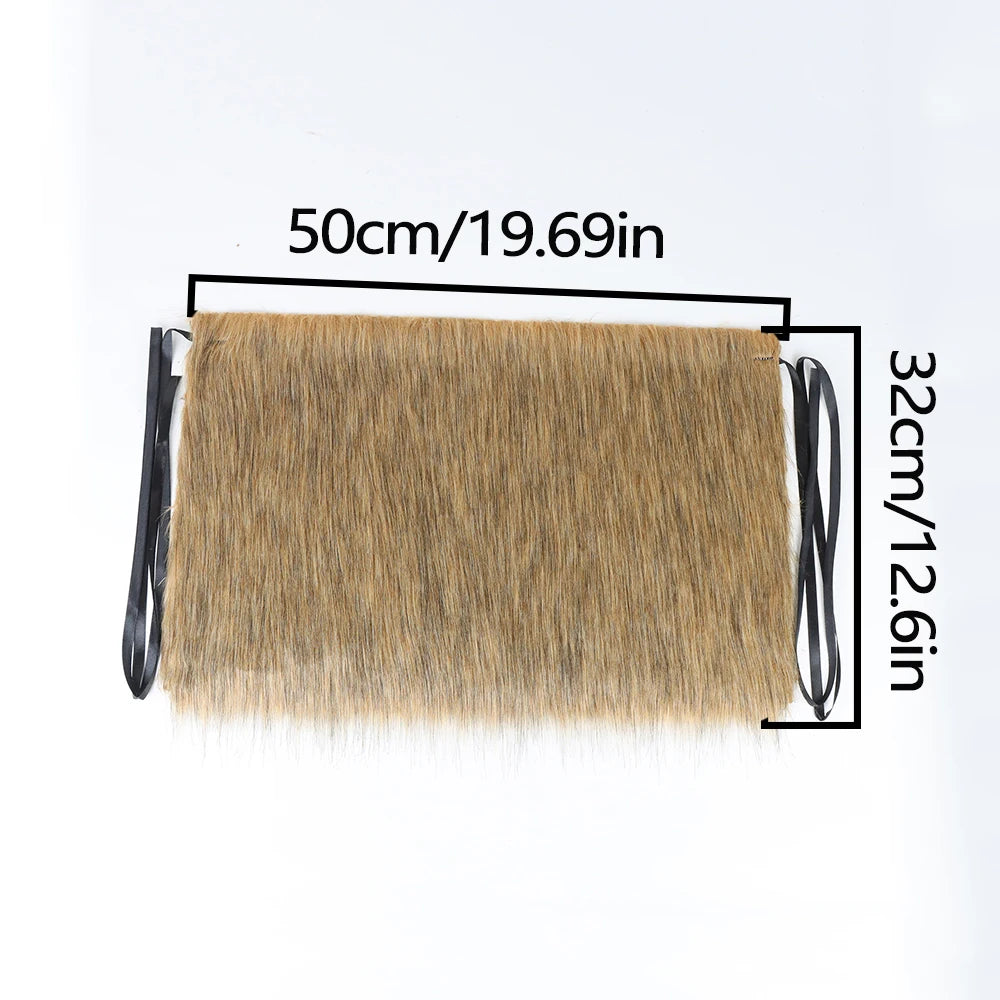 Men's Medieval Imitation Fur Leggings – Warm Furry Boots Cosplay for Vikings, Dress-Up & Personality Accessories