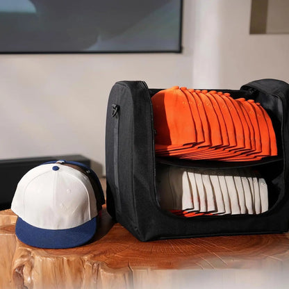 Baseball Cap Carrier Holder - Durable Hat Storage Organizer Bag with Carrying Handle for Sports, Travel & Moving