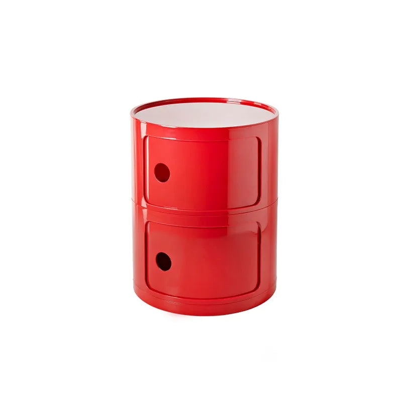 Nordic Minimalist White Bedside Table – Modern Round Plastic Side Cabinet, Small Creative Storage Unit