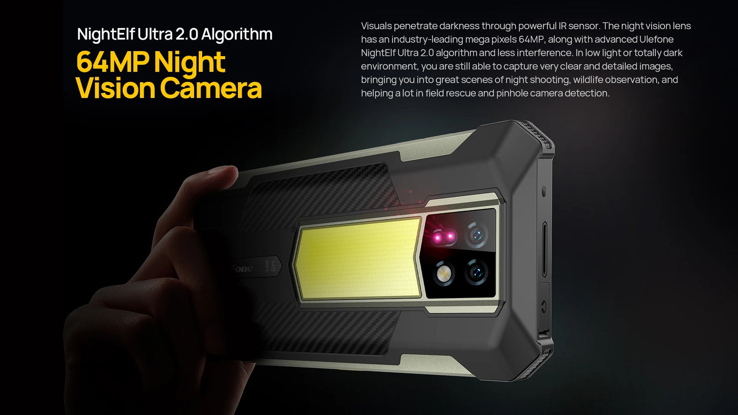Ulefone Armor 24 Rugged Phone - 22000mAh, 24GB+256GB, 6.78" 120Hz Display, 64MP+64MP Camera, NFC, LED Light, Global Version