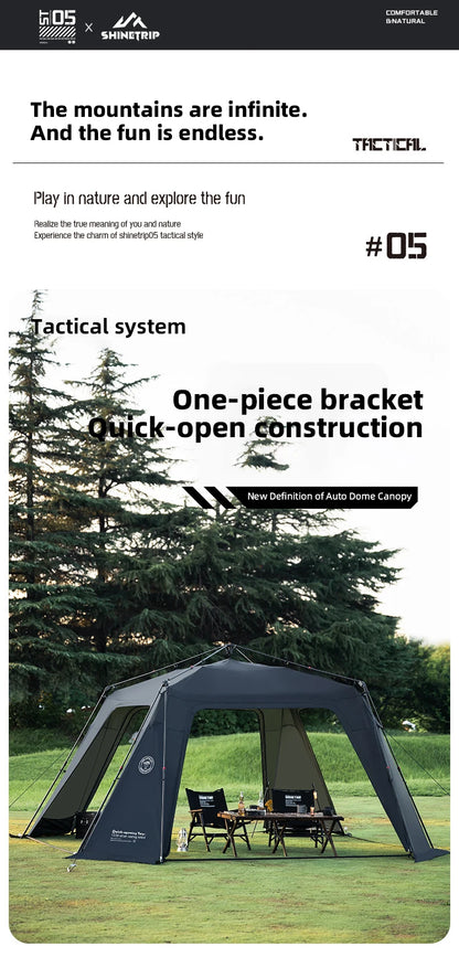 ShineTrip Oversized Dome Tent – Quick Setup, Waterproof & Sunproof Silver-Coated Canopy for Camping (05 Series)