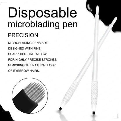 10pcs Disposable Microblading Pens – 18U & 14F Semi-Permanent Eyebrow Hand Tools