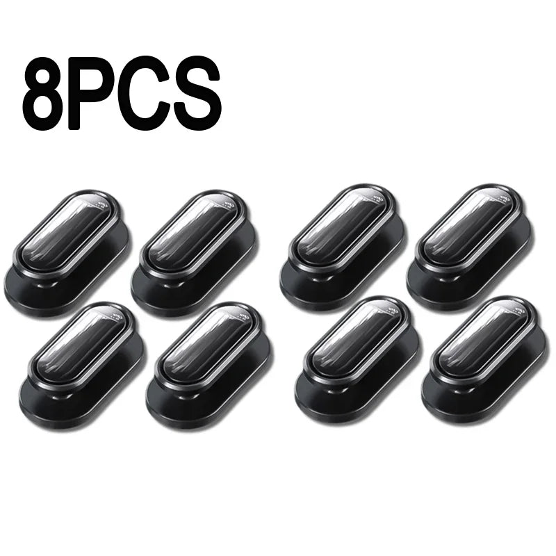 Car Invisible Small Hooks - Carbon Fiber Self-Adhesive Dashboard Wall Hook for USB Cables, Headphones, & Key Storage