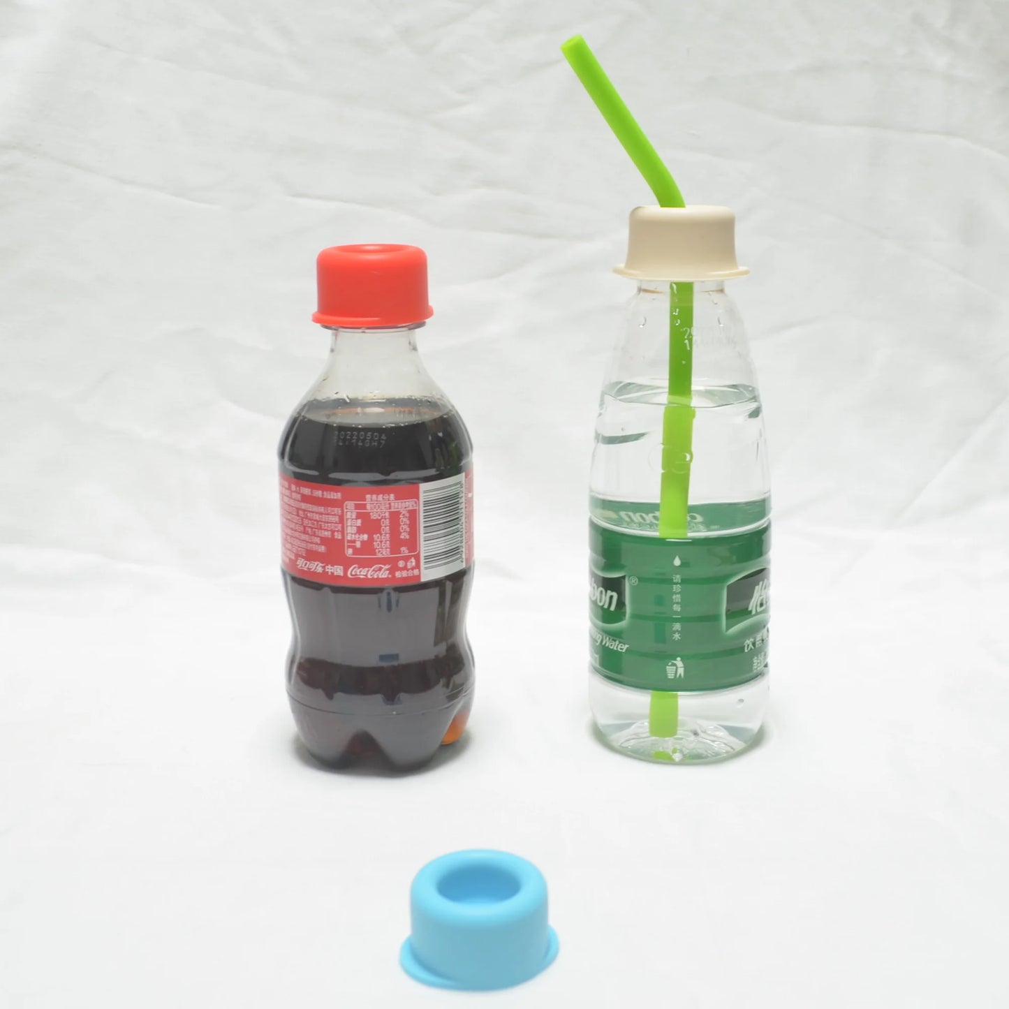 Silicone Drinking Lids for Purified Water Bottles - Novelty Sealer Caps with Straw Hole for Kids