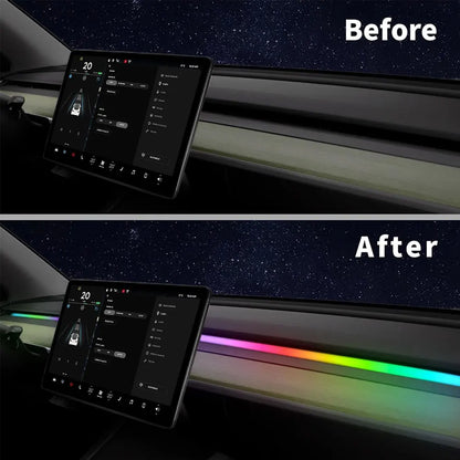 Tesla Model 3 & Y (2021-2023) Center Console LED Ambient Light Strips – Neon Dashboard Lighting Accessories