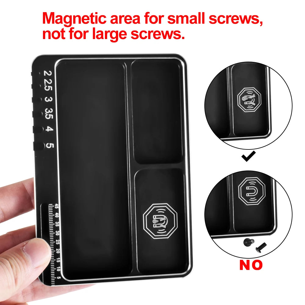 9IMOD RC Screw Tray – Magnetic Aluminum Alloy Storage Plate for RC Airplane, Car, Boat Repair Tools