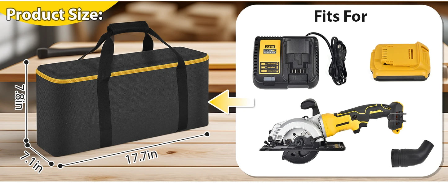 Hard Tool Carrying Case for DEWALT 20V Max & Compatible Circular Saws – Protective Organizer Bag (Case Only)