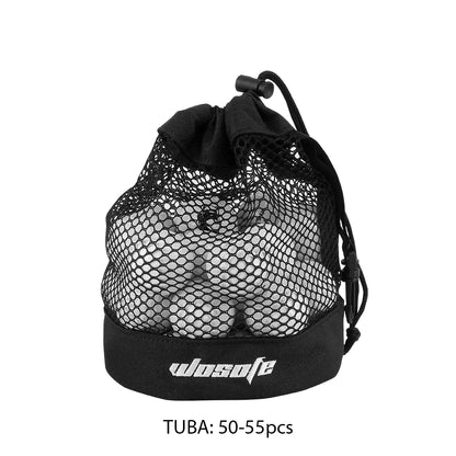 Black Golf Ball Pouch Bag – High-Quality Mesh Nylon with Hanging Plastic Clip, Convenient for Golf Bag