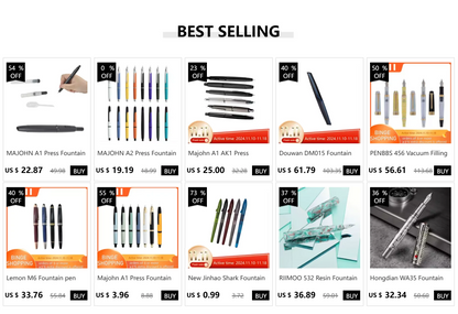 MAJOHN A2 Press Fountain Pen - Retractable EF Nib 0.4mm Resin Ink Pen with Converter, Lighter than A1, Perfect for Writing and Christmas Gift