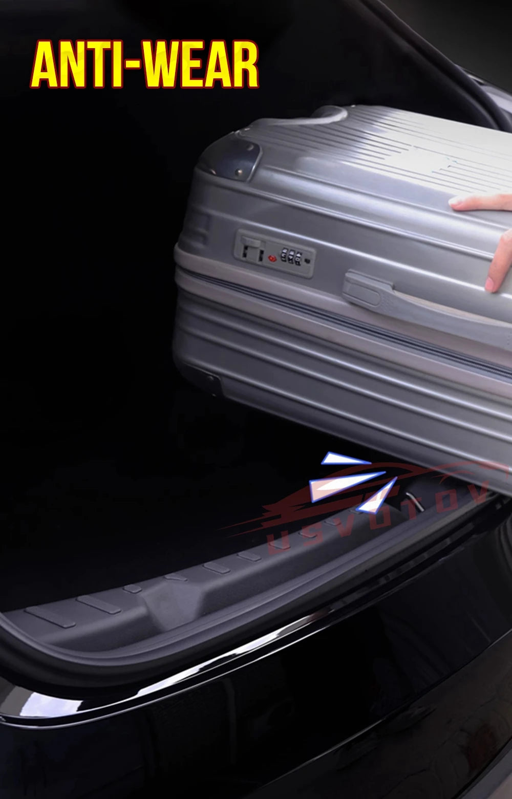 Tesla Model 3 Highland 2024-2025 Trunk Threshold Strip – TPE Mats Sill Guard Rear Cargo Anti-Scratch Protector Accessory